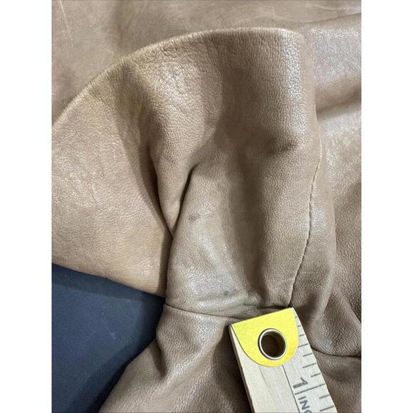 Tibi Brown 100% Lamb Leather Shorts Designer City Chic Classic Front Zip Lined 4 - Picture 15 of 15